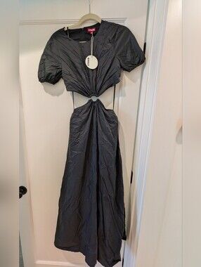 STAUD Calypso Cutout Maxi Dress in black, NWT Women's Size XS